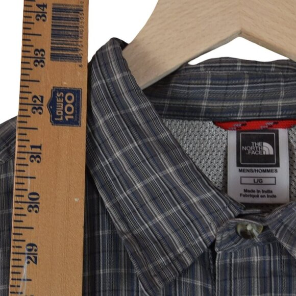 *Flaw* The North Face Men’s Plaid Shirt Size L Brown Gray Gorpcore Trailcore - Picture 7 of 9